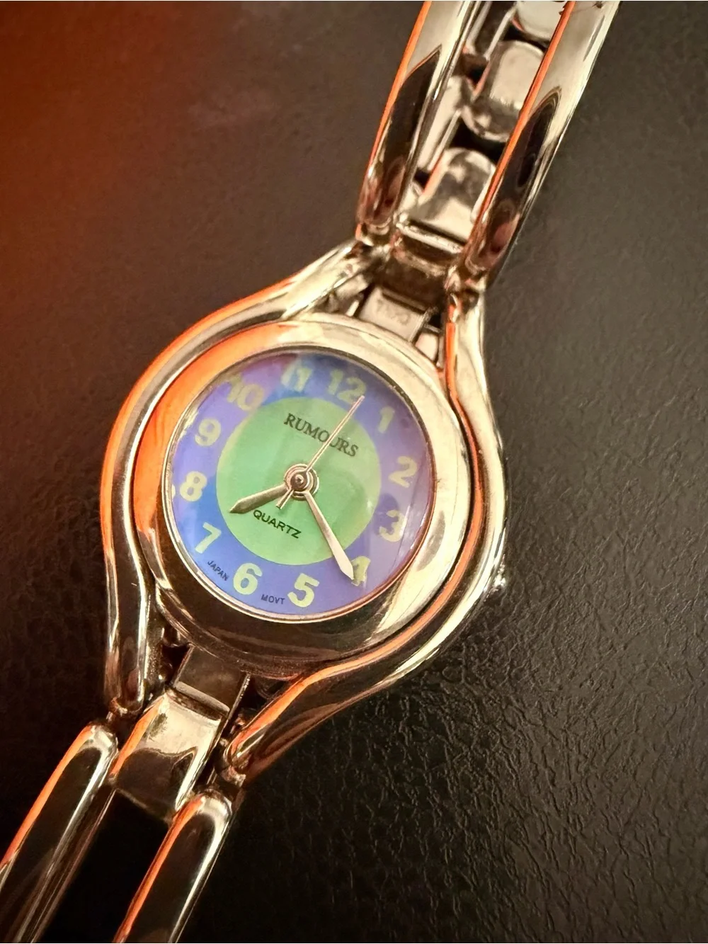 Y2K Rumours Silver Bracelet Watch with Colorful Dial